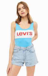 Голубой топ-боди с логотипом бренда Levis®