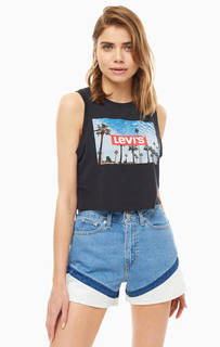 Укороченный хлопковый топ с принтом Levis®
