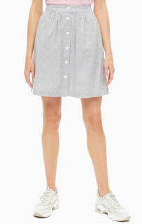 Расклешенная юбка из хлопка в полоску Calvin Klein Jeans