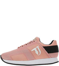 Кроссовки кораллового цвета на шнуровке Trussardi Jeans