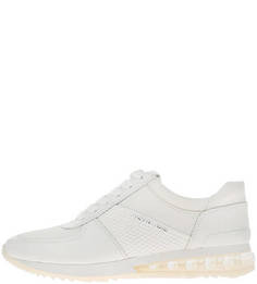 Кожаные кроссовки с текстильными вставками Michael Michael Kors