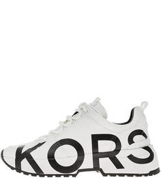 Кожаные кроссовки с контрастным принтом Michael Michael Kors
