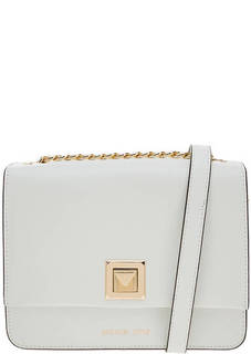 Белая кожаная сумка с откидным клапаном Sylvia Michael Michael Kors