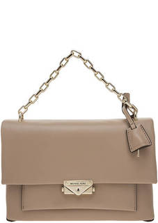 Бежевая кожаная сумка с карманами Cece Michael Michael Kors