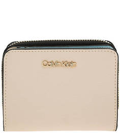 Бежевый кошелек с двумя отделами для купюр Calvin Klein Jeans