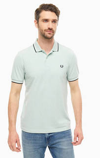 Футболка поло из хлопка мятного цвета Fred Perry
