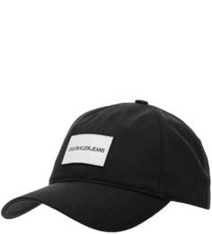 Черная бейсболка с кожаной нашивкой Calvin Klein Jeans