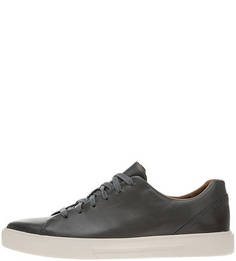 Синие кожаные кеды с вкладной стелькой Clarks