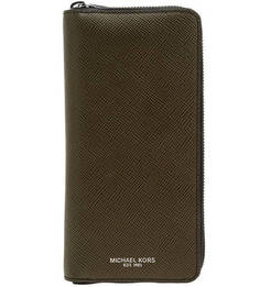 Кожаный кошелек цвета хаки Harrison Michael Michael Kors