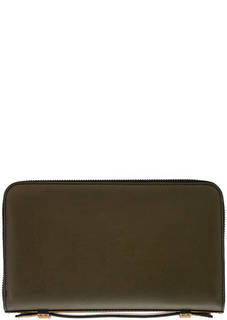 Кожаная барсетка цвета хаки Henry Michael Michael Kors