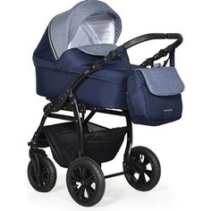 Коляска 2 в 1 Indigo CHARLOTTE 18 Ch 32 (т.синий+джинс)