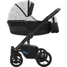 Коляска 2 в 1 Aroteam ENZO 18 05 (серый узор C2 + черная кожа)