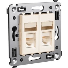 Компьютерная розетка двойная ДКС 2-м RJ-45 СП категория 5e Avanti Ванильная дымка (4405464)