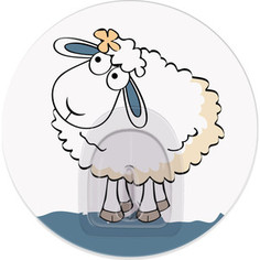 Крючок Tatkraft FUNNY SHEEP LINDA адгезивный, диаметр 8 см, до 3 кг