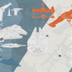 Фотообои Komar Disney Звездные войны: технические чертежи 368х254 см бумажные (8-4001)
