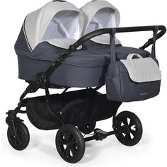 Коляска для двойни Indigo CHARLOTTE 18 DUO Ch 33 (т.серый+св.серый)