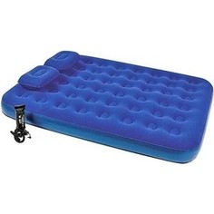 Надувной матрас Bestway Flocked Air Bed With Air Pump(Queen) 203х152х22 см с ручным насосом и 2 подушками 67374