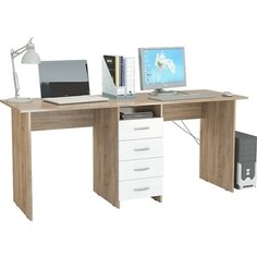 Стол письменный Мастер Тандем-2 (дуб сонома-белый) МСТ-СДТ-02-СБ-16