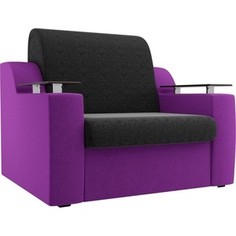 Кресло-кровать АртМебель Сенатор микровельвет черный/фиолетовый (80)