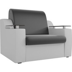 Кресло-кровать АртМебель Сенатор экокожа черный/белый (60)