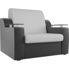 Кресло-кровать АртМебель Сенатор экокожа белый/черный (60)