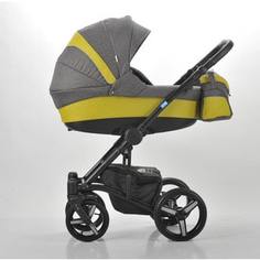 Коляска 2 в 1 Mr Sandman West-East Premium 50% Эко кожа Горчичный Перфорированный - Темно-Серый KMSWEP50-0735CH10