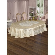 Скатерть Do and Co Lalezar 160x220 овальная броде жаккард (9781 капучино)