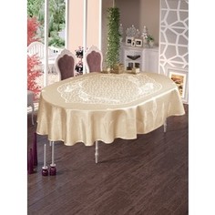 Скатерть Do and Co Safir 160x220 овальная броде жаккард (9775 капучино)