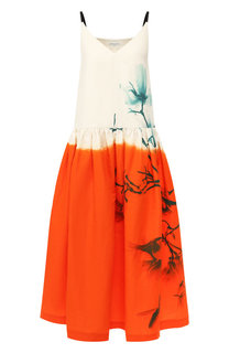 Платье из смеси хлопка и льна Dries Van Noten
