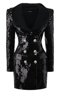 Платье с пайетками Balmain