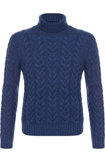 Кашемировый свитер фактурной вязки с воротником-стойкой Andrea Campagna