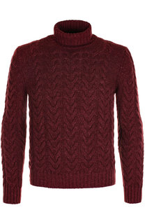 Кашемировый свитер фактурной вязки с воротником-стойкой Andrea Campagna