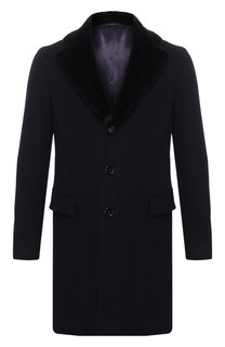 Кашемировое пальто с норковой отделкой воротника Andrea Campagna
