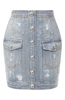 Джинсовая мини-юбка Balmain