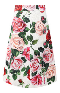 Юбка из смеси вискозы и хлопка Dolce & Gabbana