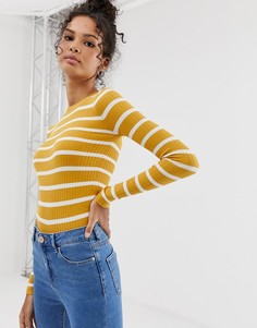 Приталенный джемпер в рубчик горчичного цвета Brave Soul - Желтый