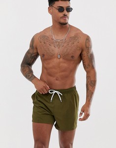 Короткие шорты для плавания цвета хаки ASOS DESIGN - Зеленый