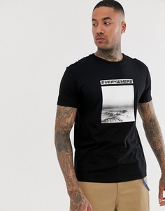 Черная футболка с фотопринтом Bershka - Черный