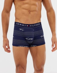Темно-синие боксеры-брифы с фирменным принтом Tommy Hilfiger - Темно-синий