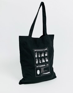 Черная сумка-тоут из органического хлопка с принтом ASOS DESIGN - Черный