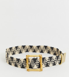 Эксклюзивный плетеный ремень с квадратной бамбуковой пряжкой My Accessories London - Мульти