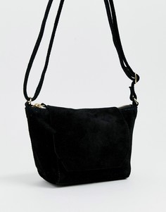 Замшевая сумка через плечо ASOS DESIGN - Черный