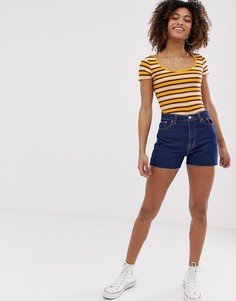 Темно-синие шорты в винтажном стиле Pull&Bear - Синий