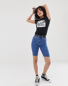 Синие джинсовые леггинсы-шорты Pull&Bear - Синий