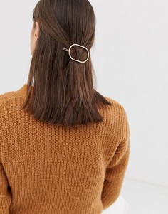 Золотистая заколка-пряжка для волос в форме овала ASOS DESIGN - Золотой