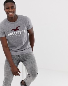 Серая футболка с логотипом Hollister - Серый