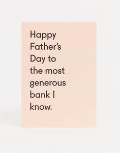 Открытка на День отца с надписью generous bank Ohh Deer - Мульти