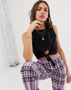 Топ без рукавов с завязкой спереди ASOS DESIGN - Черный
