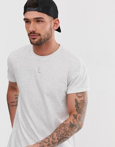 Серая меланжевая футболка с круглым вырезом New Look - Серый