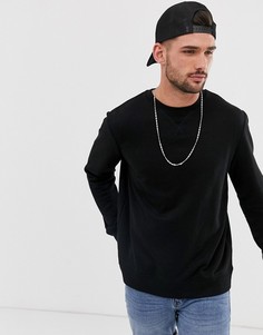 Черный свитшот с круглым вырезом New Look - Черный